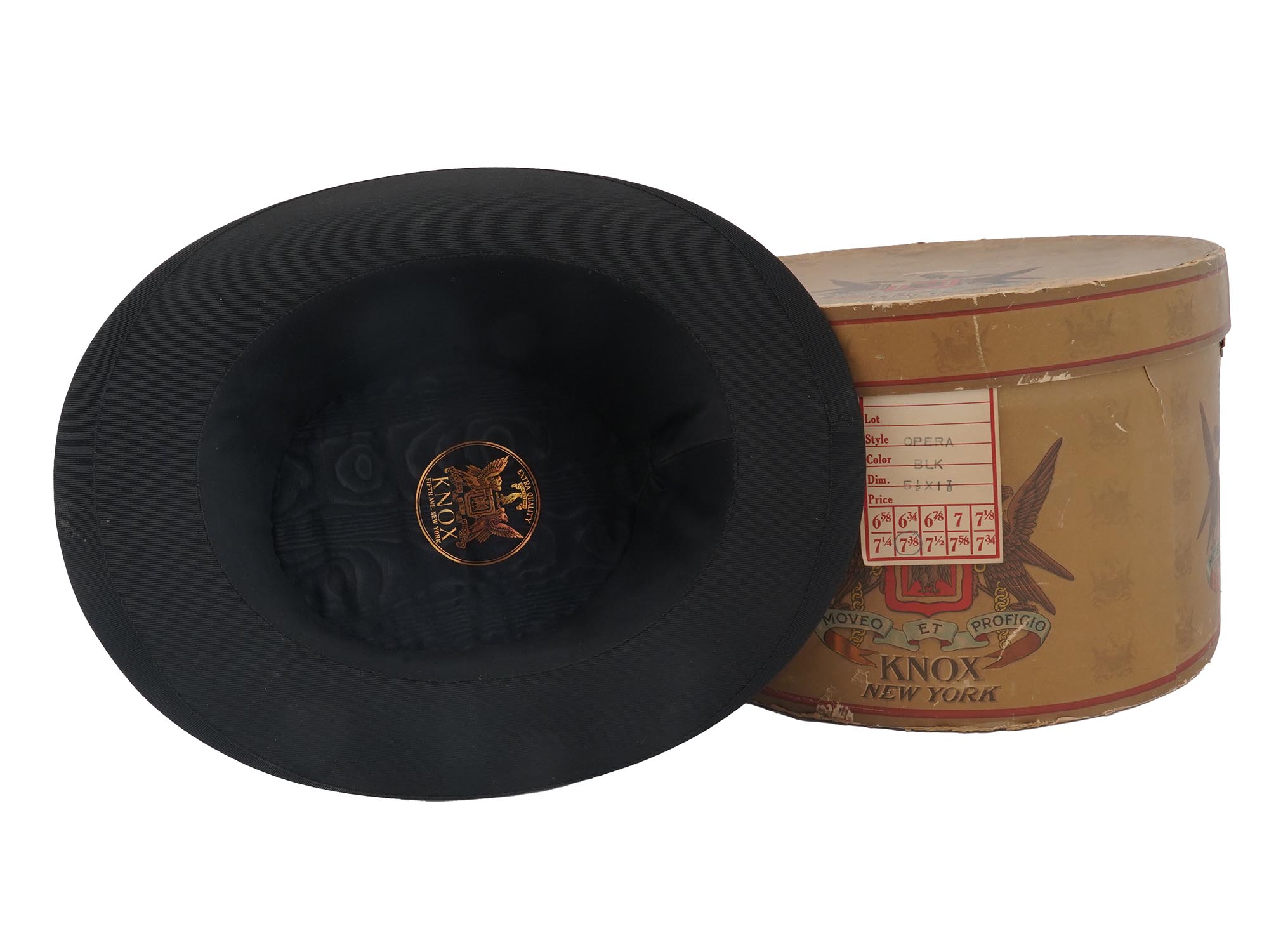 VINTAGE AMERICAN KNOX MENS OPERA MODEL HAT IN BOX PIC-5